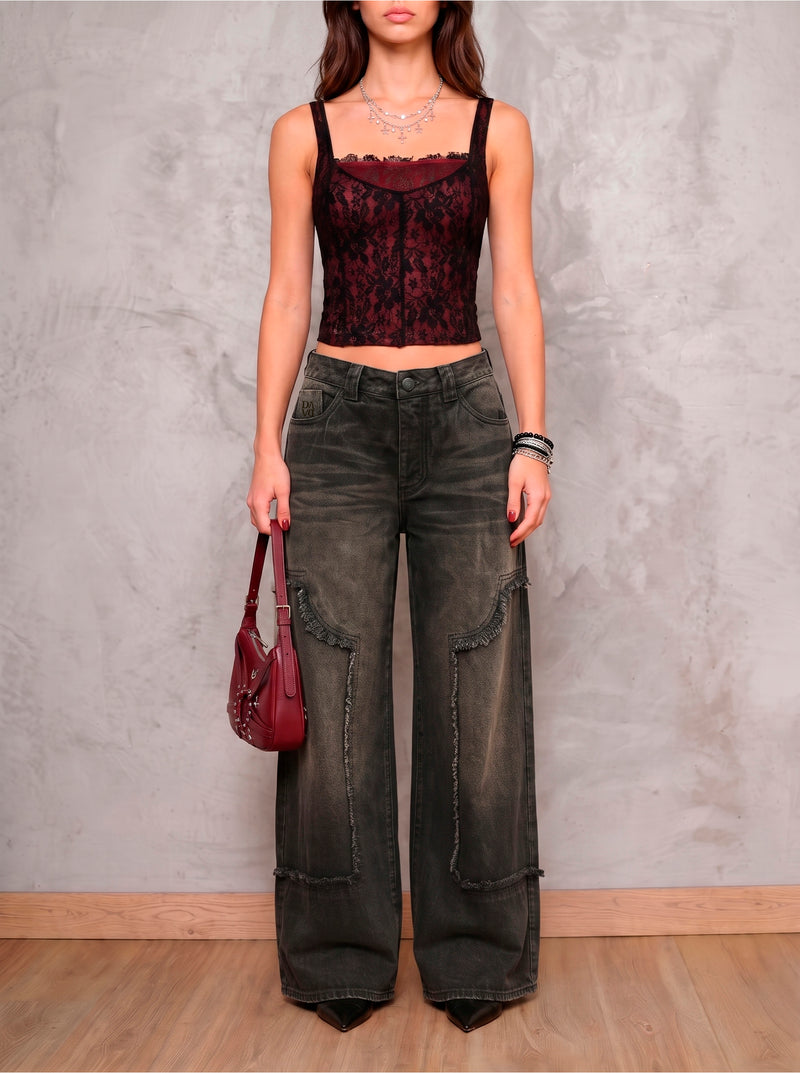 BLACK SPELL JEAN - WIDE LEG