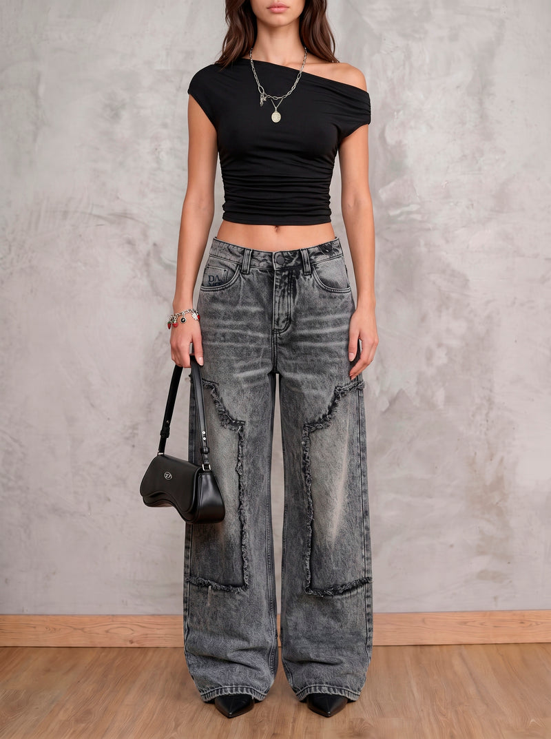 GRAY SPELL JEAN - WIDE LEG