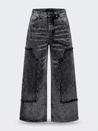 Jean gris claro wide leg Gray Spell de DAVD en imagen de producto, silueta amplia con costuras expuestas.