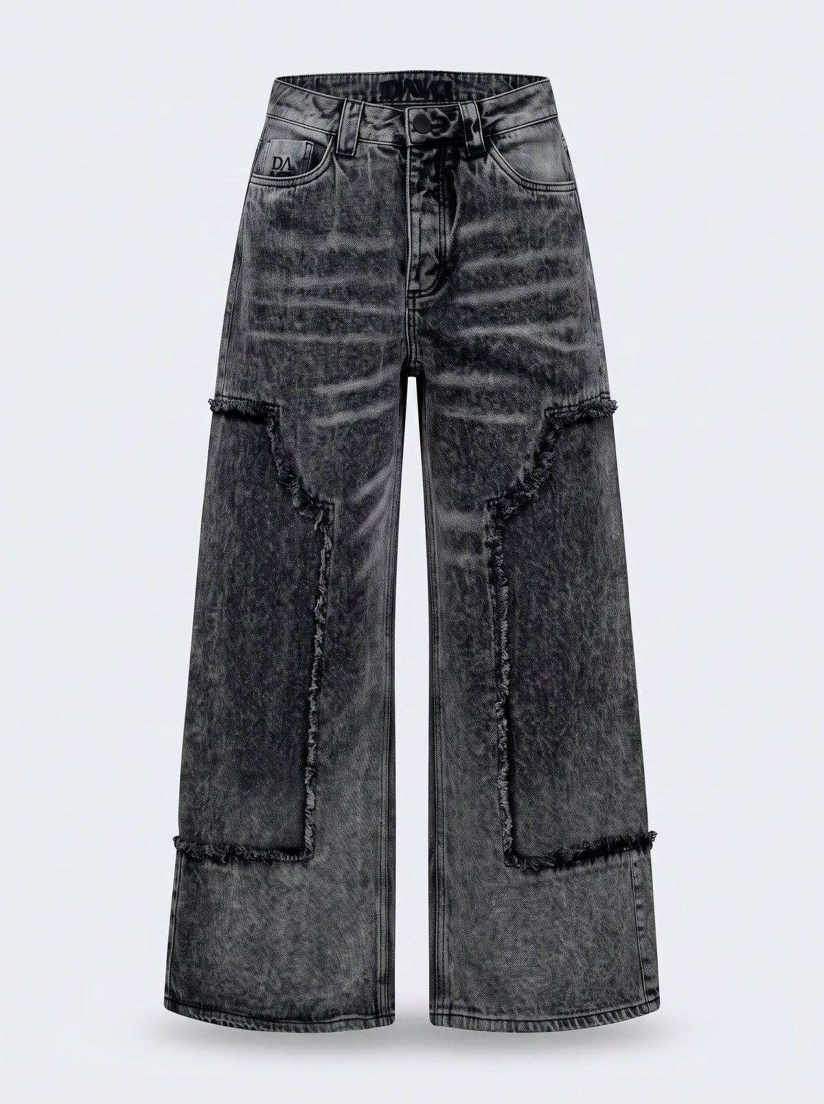 Jean gris claro wide leg Gray Spell de DAVD en imagen de producto, silueta amplia con costuras expuestas.