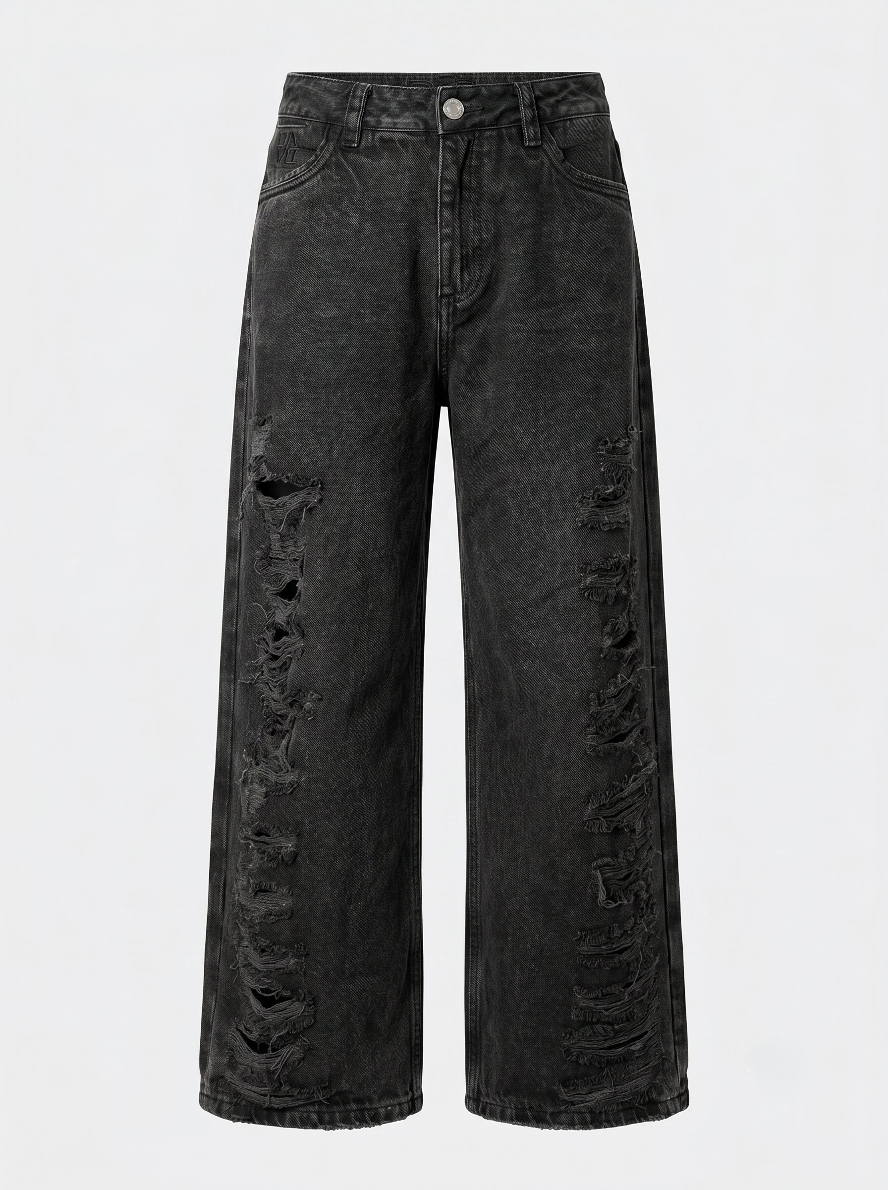 Jean negro wide leg Obsidian de DAVD en imagen de producto, silueta amplia y acabado semi rígido.